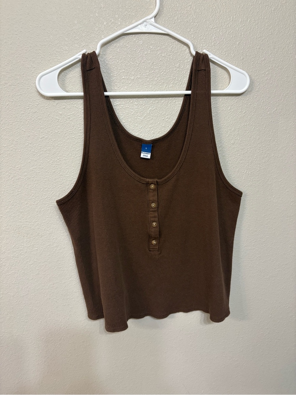 Old Navy Brown Ribbed Henley Tank